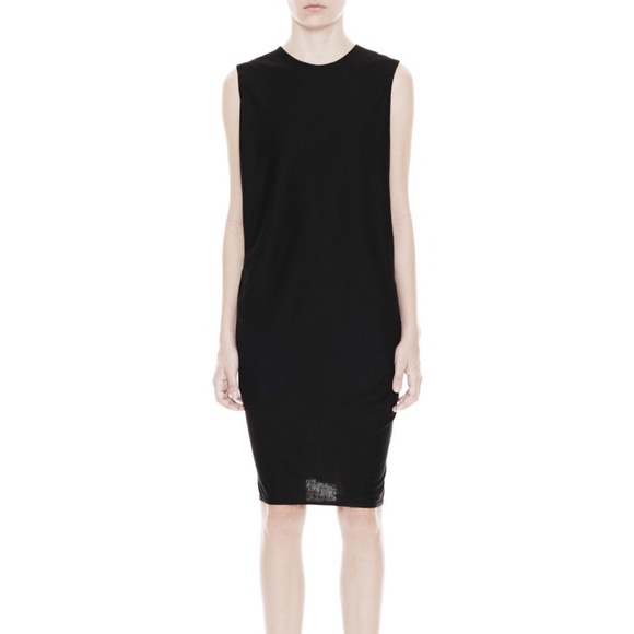 HELMUT LANG Sync Jersey Drape Dress Black XS S - Picture 5 of 5